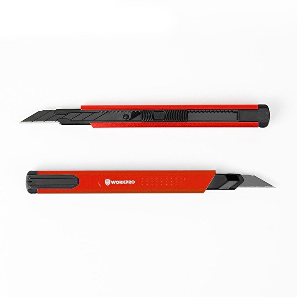 Workpro WP212020 9 MM Alüminyum Kasa Cep Askılı Maket Bıçağı Kırmızı