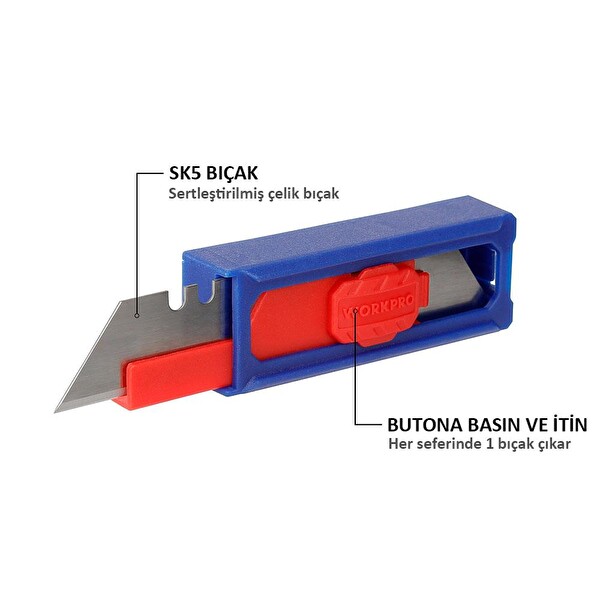 Workpro WP213002 10’lu Rötuş Maket Bıçağı Yedeği
