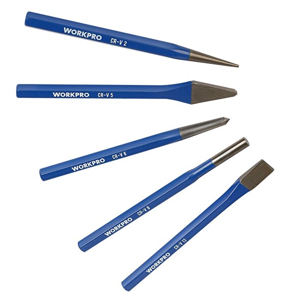 Workpro WP201303 5 Parça CR-V Profesyonel Noktalama ve Keski Seti