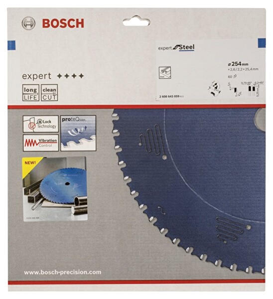 Bosch Expert Serisi Metal için Daire Testere Bıçağı 254x25.40 MM 60 Diş