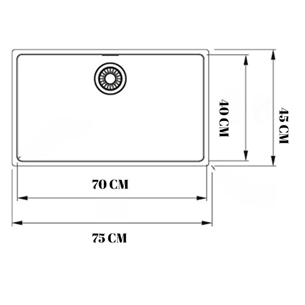 GL General 70x40 Bakır Petek Dokulu Çelik Mutfak Eviyesi 304 Paslanmaz Çelik 1MM