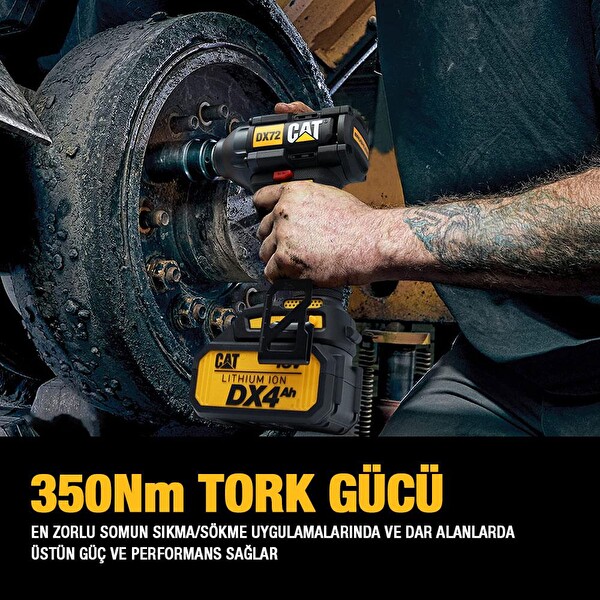 Cat DX72B 18Volt 350Nm Kömürsüz Profesyonel Şarjlı Somun Sıkma (Akü Dahil Değildir)