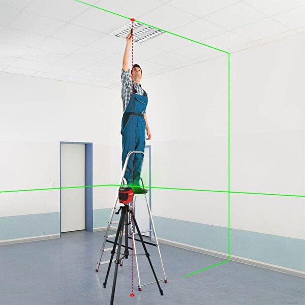 Kobb KBL88G 25 M Profesyonel Yatay 360 Derece ve Dikey Otomatik Hizalamalı Nokta Şakül ve Yeşil Çapraz Çizgi Lazer Distomat