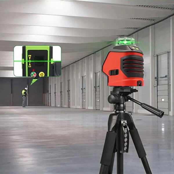 Kobb KBL88G 25 M Profesyonel Yatay 360 Derece ve Dikey Otomatik Hizalamalı Nokta Şakül ve Yeşil Çapraz Çizgi Lazer Distomat
