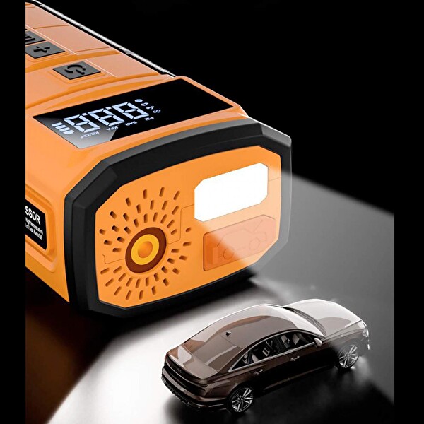 NPO A5577 Kablolu/Kablosuz 8000mAh Şarjlı Taşınabilir Araç Akü Takviyeli Powerbank Destekli Oto Hava Pompası