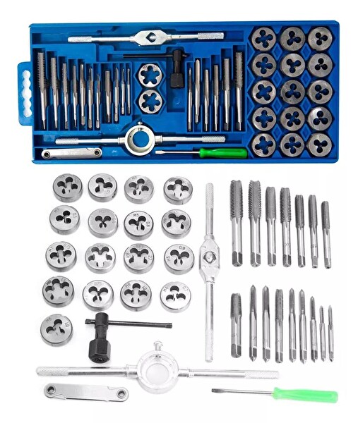 Valkyrie 40 Parça Klavuz Pafta Seti Metrik Set M3-M12 Arası 40'lı Takım