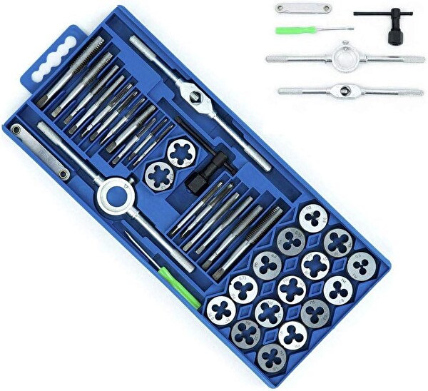 Valkyrie 40 Parça Klavuz Pafta Seti Metrik Set M3-M12 Arası 40'lı Takım