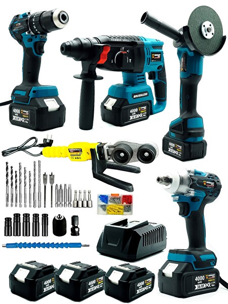 Germany Style 5'li Usta Seti Akülü Matkap-Vidalama-Kırıcı Delici-Taşlama-Somun Sökme-Boru Kaynak Makinesi