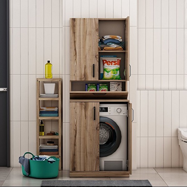 BMdekor Çamaşır Makinesi Dolabı Poyraz Çırağan