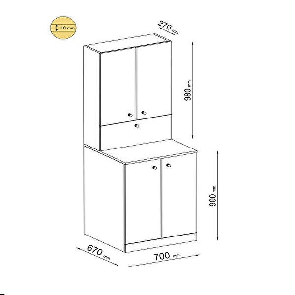 BMdekor Çamaşır Makinesi Dolabı Poyraz Çırağan