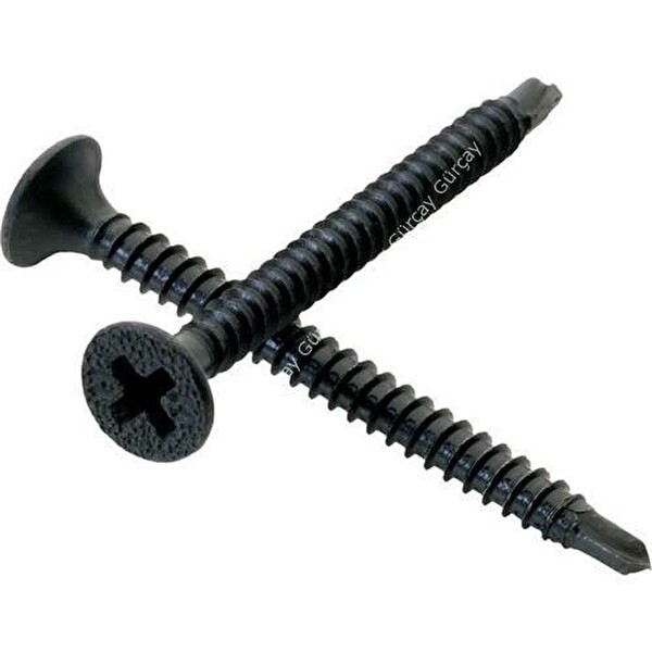 Meridyen Matkap Uçlu Alçıpan Vidası 3.5x35MM Siyah 1000 Adet