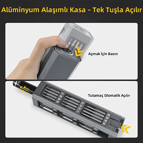 Mioji Mio PS49 500 mAh 180R/DK 5 Kademeli 42 Parça Şarjlı Tornavida Seti