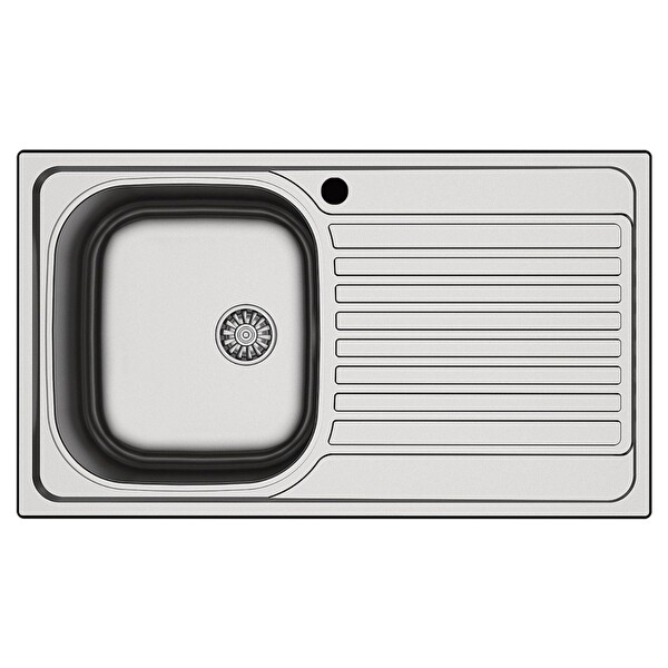 Hafele Capua 1 86x50 CM Sağ Damlalıklı Paslanmaz Çelik Mutfak Eviyesi