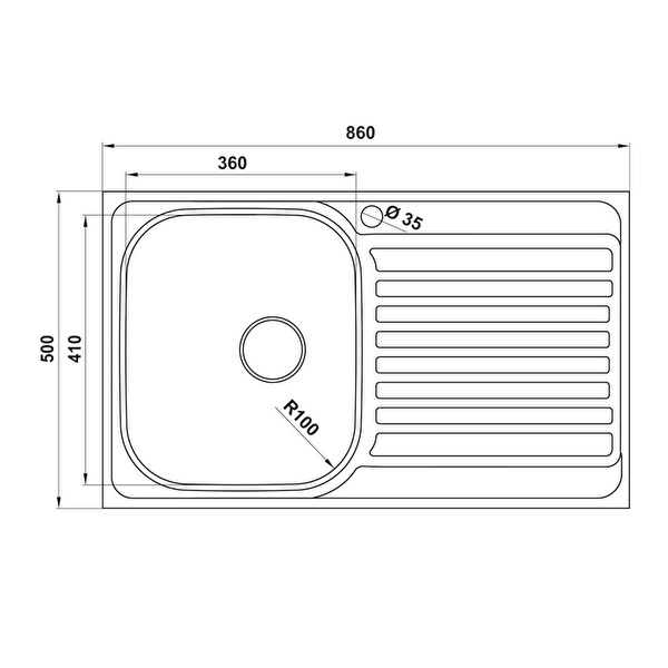 Hafele Capua 1 86x50 CM Sağ Damlalıklı Paslanmaz Çelik Mutfak Eviyesi
