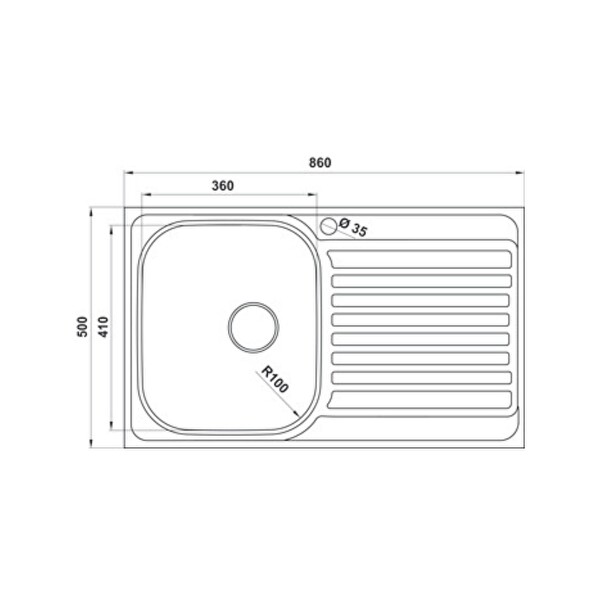 Hafele Capua 04 86x50 CM Sol Damlalıklı Paslanmaz Çelik Mutfak Eviyesi