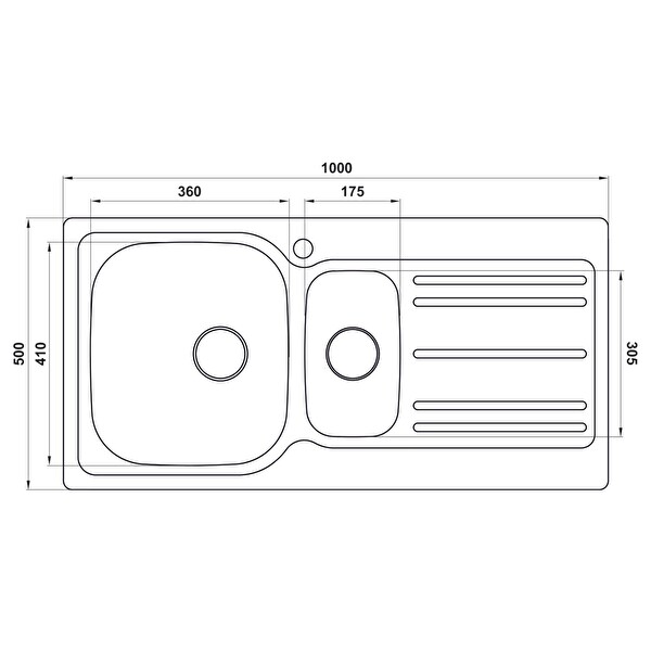 Hafele Capua 05 100x50 CM Dekorlu Sağ Damlalıklı Paslanmaz Çelik Mutfak Eviyesi
