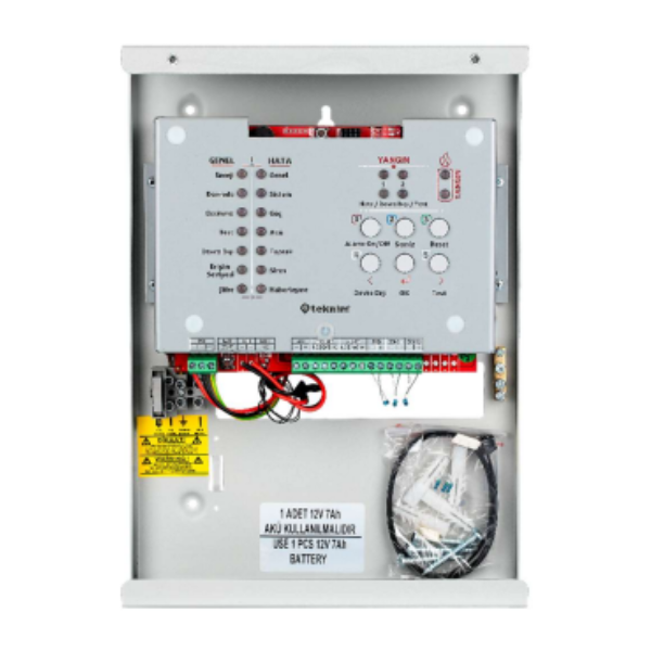 Teknim TFP-3122 2 Bölgeli Konvansiyonel Yangın Alarm Paneli - EN54-2/4 Sertifikalı Tek Akü ile Çalışır (Akü Hariç)