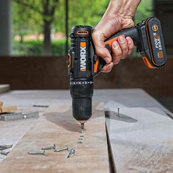Worx WX101.1 20V 1.5Ah Li-Ion Çift Akülü Profesyonel Şarjlı Matkap