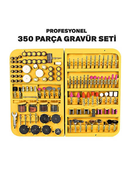 Rowermax 350 Parça Çift Makinalı Gravür Oyma Dremel Taşlama Zımpara 130 W