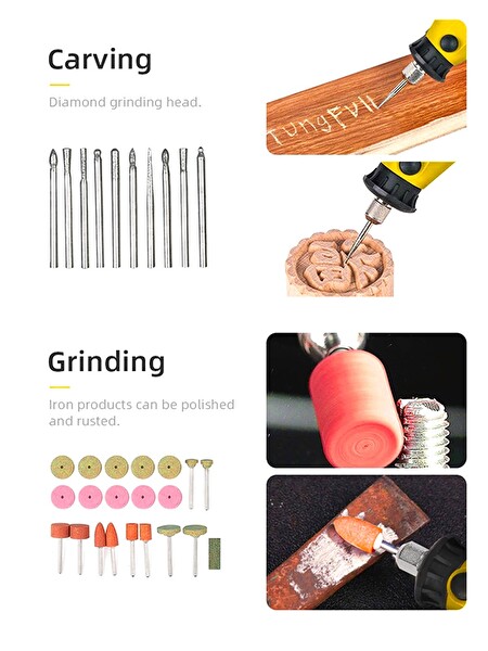 Rowermax 350 Parça Çift Makinalı Gravür Oyma Dremel Taşlama Zımpara 130 W