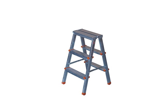 Asvera Elmas Serisi 3+3 Basamaklı Çift Taraflı Galvanizli Merdiven