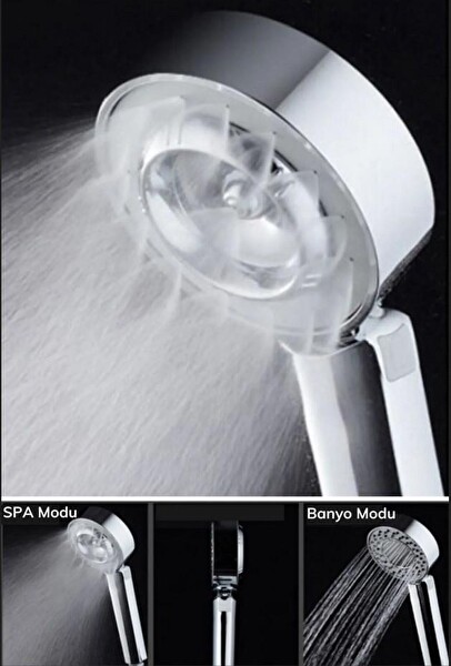 ZHL Tools Çift Taraflı Yüksek Basınç Su Akıtan Şampuan Hazneli Duş Başlığı