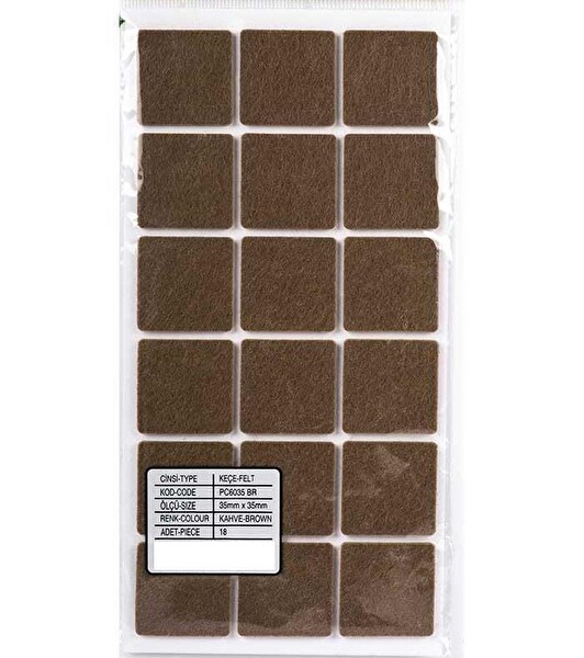 Gürçay Hırdavat Kare Keçe 35x35 MM - 18 Adet