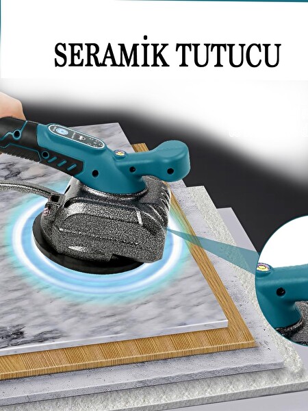 Rowermax Pro Lityum Çift Akülü 21V Titreşimli 80-100 CM Fayans Kiremit Döşeme Vantuz Makinesi