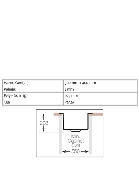 Ukinox Color X 500 Titanium Tezgah Üstü Eviye