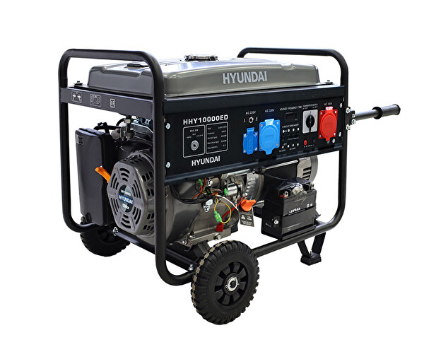 Hyundai HHY10000ED 8000W 220V / 380V Çift Voltaj Sessiz ve Güçlü Benzinli Jeneratör