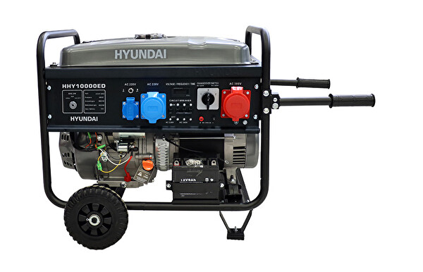 Hyundai HHY10000ED 8000W 220V / 380V Çift Voltaj Sessiz ve Güçlü Benzinli Jeneratör