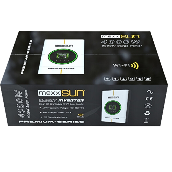 Mexxsun Premium 24V 4kW Tam Sinüs Akıllı İnverter (Wi-Fi/ Dual Output)