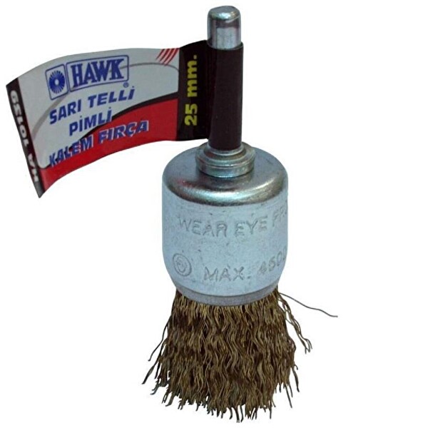 Hawk 10137 Sarı Telli Pimli Daire Fırça 30 MM