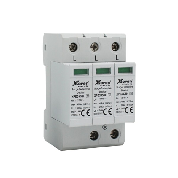 Xkoren 3P + N Kutuplu B Ve C Sınıfı 400V AC Parafudr Sayaç Öncesi