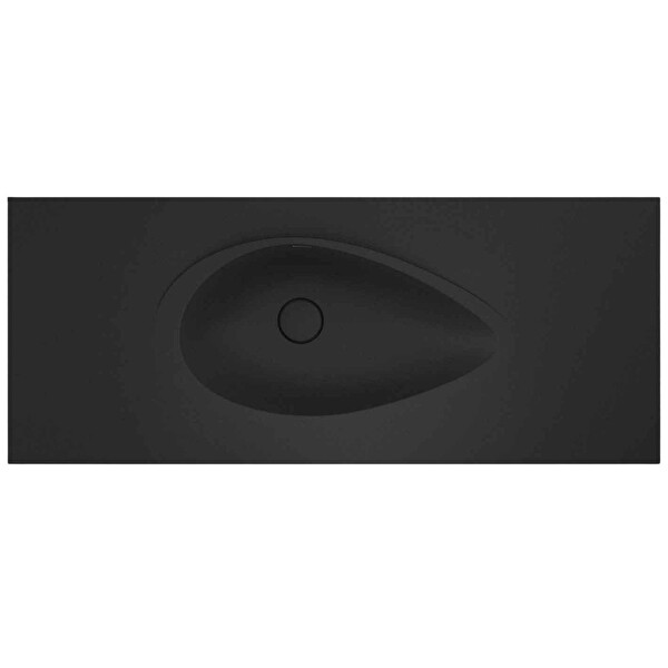 Real Stone Avocado Etajerli 80x50 Siyah Granit Banyo Lavabosu