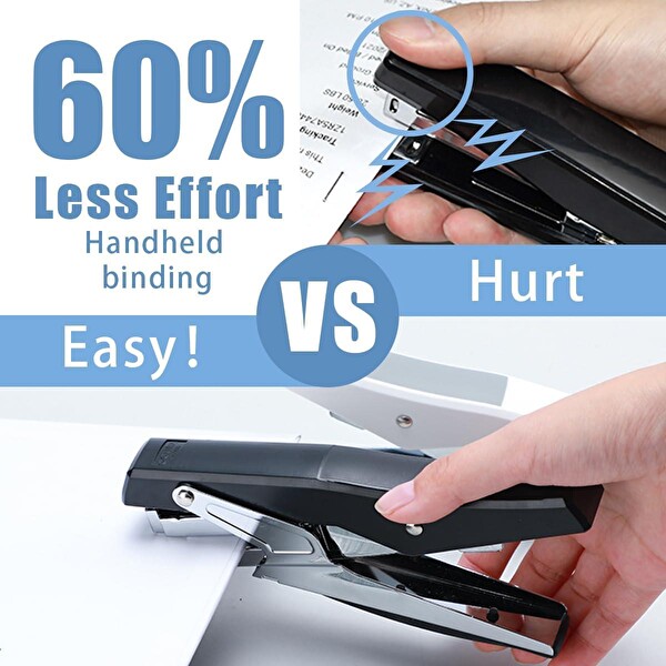 Valkyrie Profesyonel 60 Sayfa Kapasiteli Metal Zımba Tabancası Siyah - 1000 Zımba Teli