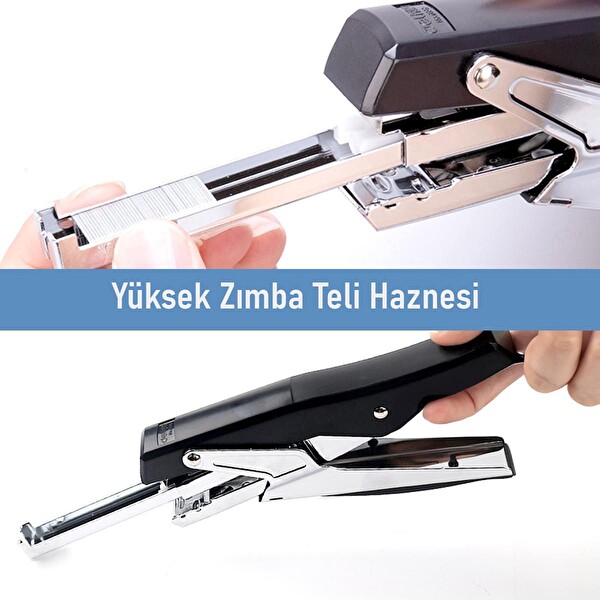 Valkyrie Profesyonel 60 Sayfa Kapasiteli Metal Zımba Tabancası Siyah - 1000 Zımba Teli