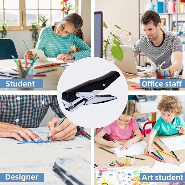 Valkyrie Profesyonel 60 Sayfa Kapasiteli Metal Zımba Tabancası Siyah - 1000 Zımba Teli