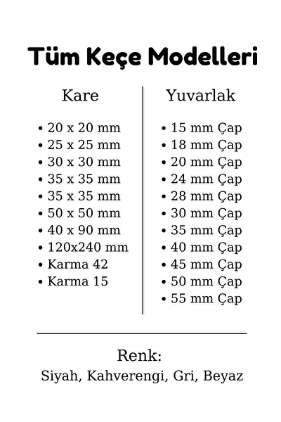 Kitchen Design Lab Siyah Keçe 8 Adet 5.5 CM Yuvarlak Yapışkanlı Sandalye Masa Koltuk Altı Parke Koruma