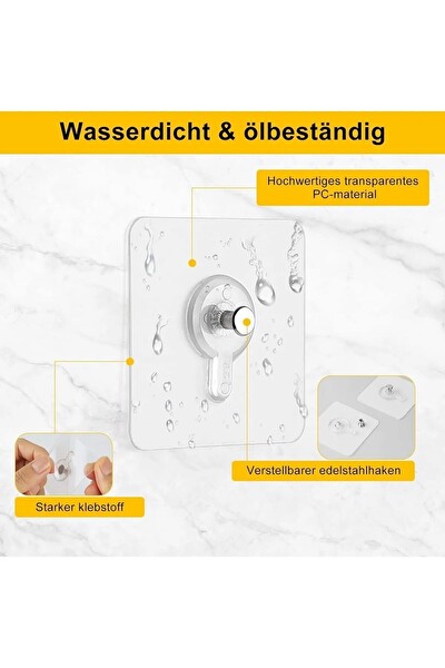 Mithra Life 5 Adet Şeffaf Yapışkanlı Duvar Tablo Çerçeve Vida Çivisi Askısı MIT1195