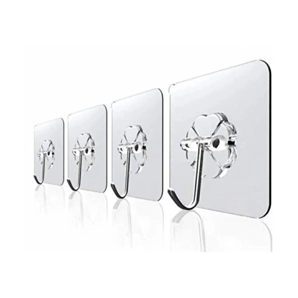 Mithra Life 5 Adet Şeffaf Yapışkanlı Kancalı Duvar Askısı MIT1196