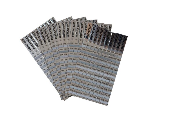 Sıcaklık-Isı Ölçüm Etiketi Ölçüm Aralığı 54,4°C - 104°C