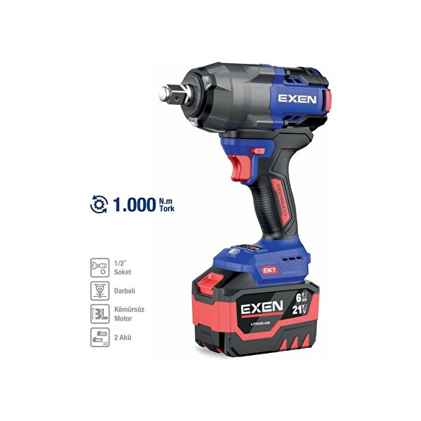 Exen EN 286 SM 21V 6AH 1000 NM Kömürsüz Şarjlı Somun Sökme Makinesi