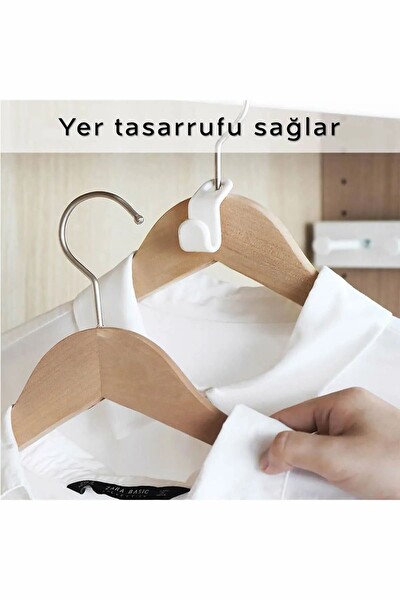 Mithra Life MIT1221 Elbise Askısı Bağlantı Kancası Aparatı Düzenleyici Organizer - 5 Adet