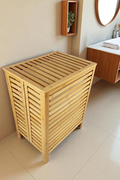 DigitHome Bambu Çamaşır Kirli Sepeti Banyo Düzenleyici – DB-0034