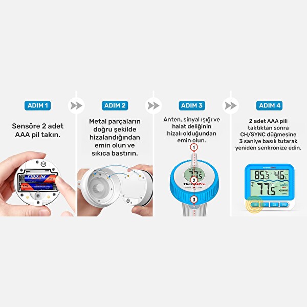 ThermoPro TP211B Yüzen Kablosuz Su Geçirmez Sensör-Monitör Havuz Sıcaklık Termometresi
