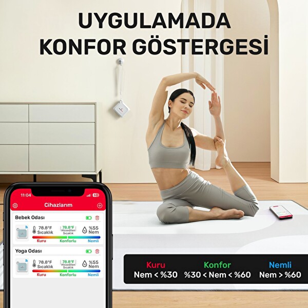 ThermoPro TP351 Telefon Kontröllü 79 M Menzilli Indoor Termometre
