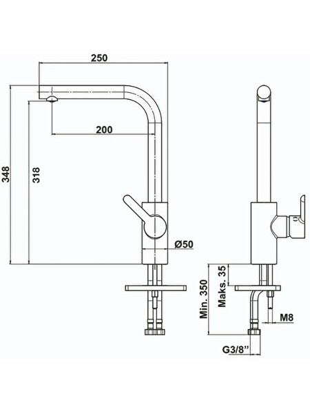 Hafele Lemare Siyah Mutfak Bataryası