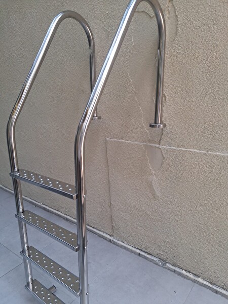 Bengi Ticaret Havuz 12847 Merdiveni 316 Kalite Paslanmaz Çelik Cnc Kesimli 4 Basamaklı El Yapım