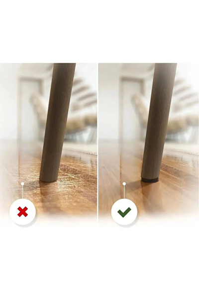 Kitchen Design Lab Siyah 4x9 CM Yapışkanlı Sandalye - Masa - Koltuk Altı Parke Koruma Keçesi - 5 Adet